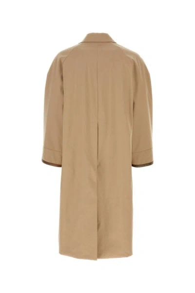 Shop Fendi Man Beige Cotton Reversible Trench Coat In Brown