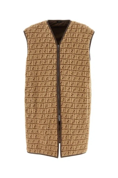 Fendi Ff Wool-blend Teddy Vest In Multicolor