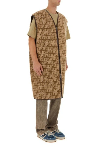 Fendi Ff Wool-blend Teddy Vest In Multicolor