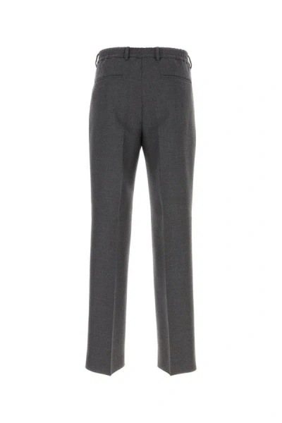 Shop Fendi Man Grey Wool Pant In Gray