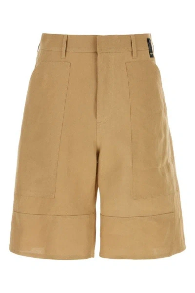 Shop Fendi Man Shorts In Brown