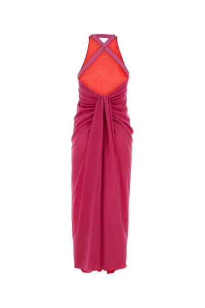 Shop Fendi Woman Fuchsia Silk Dress In Pink