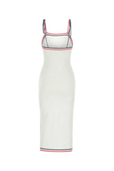 Fendi Woman Ivory Viscose Blend Dress In White