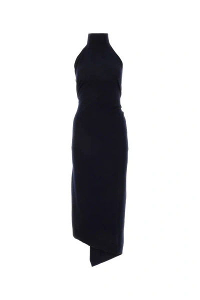 Shop Fendi Woman Midnight Blue Stretch Wool Blend Dress