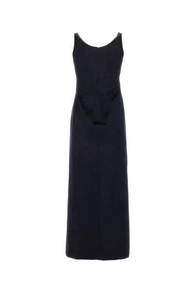 Shop Fendi Woman Midnight Blue Satin Dress