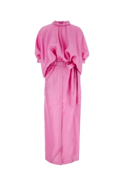 Shop Fendi Woman Pink Silk Blend Dress
