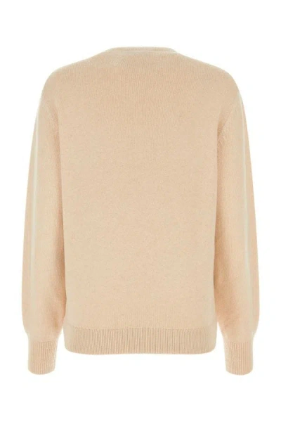 Shop Fendi Woman Sand Stretch Wool Blend Sweater In Brown