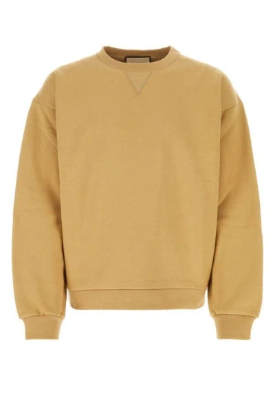Shop Gucci Man Beige Cotton Sweatshirt In Yellow