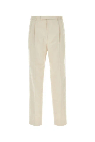 Shop Gucci Man Sand Cotton Pant In Brown