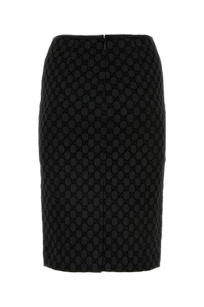 Shop Gucci Woman Black Duchesse Skirt