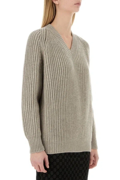 Shop Gucci Woman Dove Grey Wool Sweater In Gray