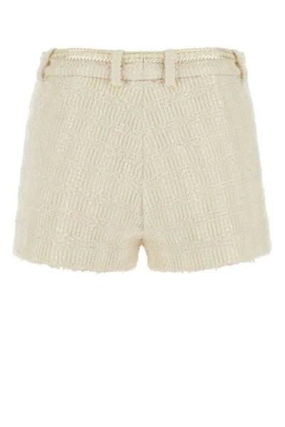 Shop Gucci Woman Ivory Tweed Shorts In White