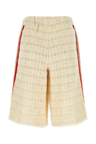 Shop Gucci Woman Sand Tweed Bermuda Shorts In Brown