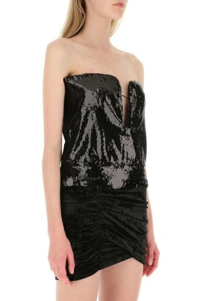 Shop Isabel Marant Woman Black Sequins Mandy Top