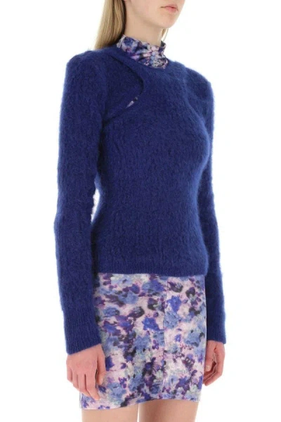 Shop Isabel Marant Woman Blue Mohair Blend Alford Sweater