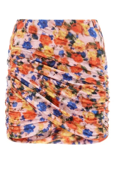 Shop Isabel Marant Woman Printed Chenille Guilayo Mini Skirt In Multicolor