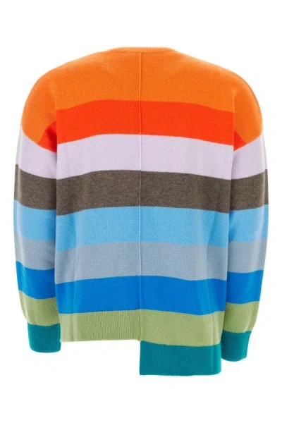 Shop Loewe Man Embroidered Wool Sweater In Multicolor