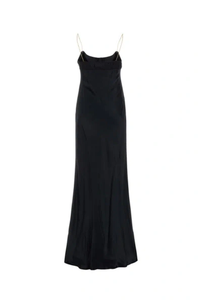Shop Miu Miu Woman Black Stain Long Dress