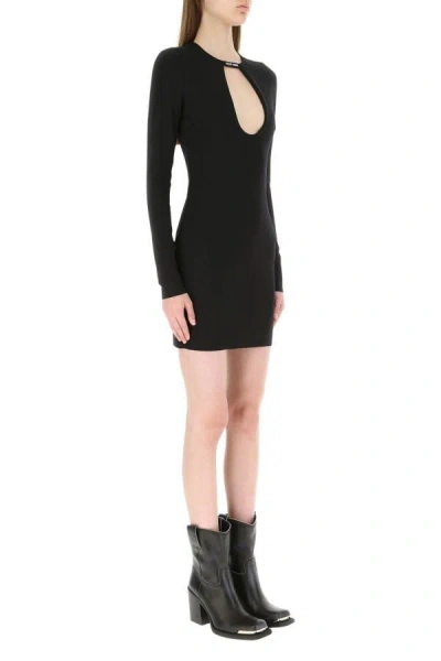 Miu Miu Fitted Keyhole Mini Dress In Black