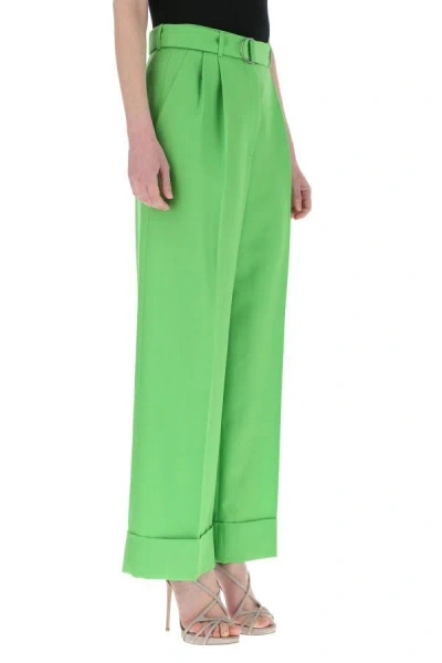Shop Miu Miu Woman Green Wool Pant