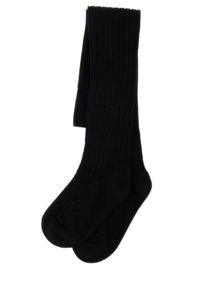 Shop Prada Woman Black Stretch Wool Blend Socks