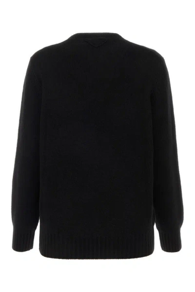 Shop Prada Woman Black Wool Blend Sweater