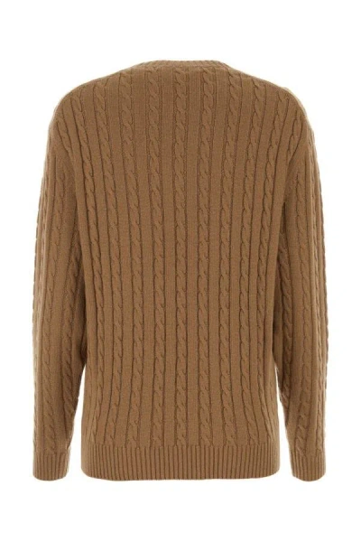 Shop Prada Woman Camel Cashmere Sweater In Brown