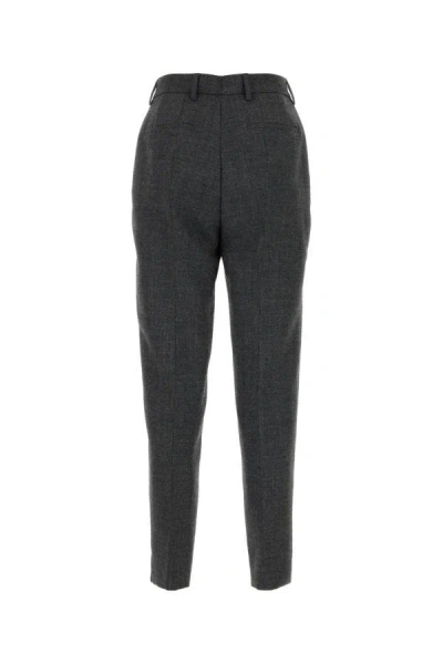 Prada Elegant Wool Trousers For Women In Gray