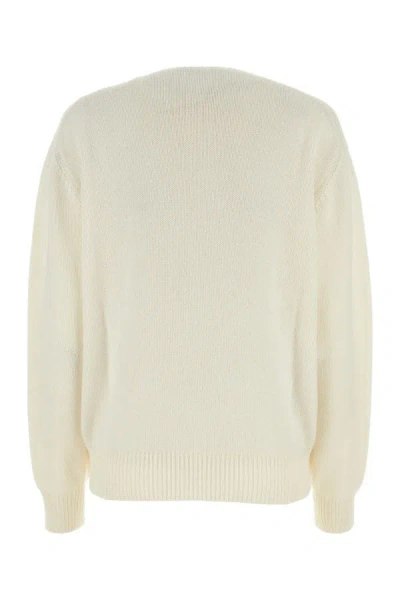 Shop Prada Woman Ivory Cashmere Sweater In White