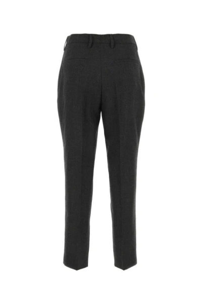 Prada Elegant Wool Trousers For Women In Gray