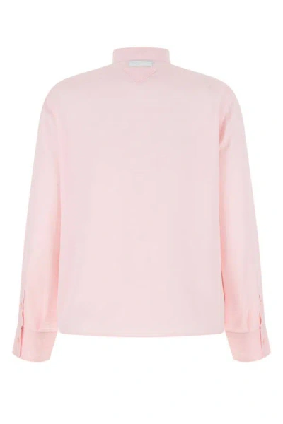 Shop Prada Woman Pastel Pink Crepe Shirt