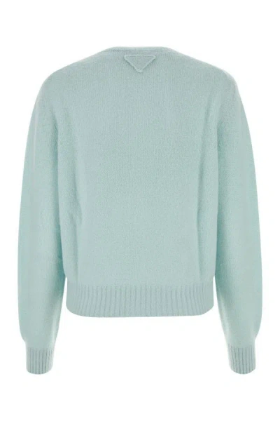 Shop Prada Woman Tiffany Cashmere Sweater In Blue