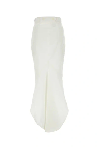 Shop Prada Woman White Cotton Skirt