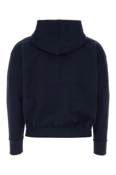 Shop Saint Laurent Man Dark Blue Cotton Sweatshirt