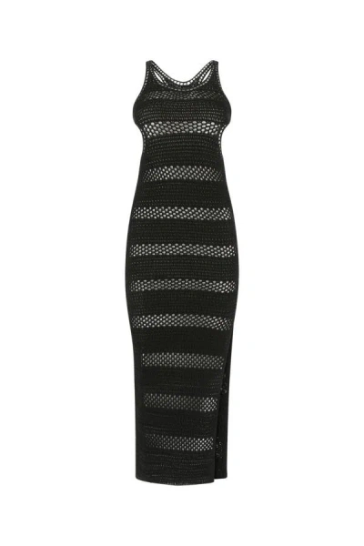 Saint Laurent Knitted Crochet Cut-out Midi Dress In Multicolor