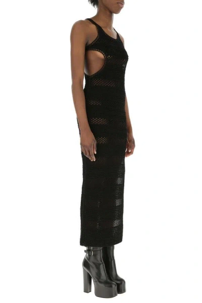 Saint Laurent Knitted Crochet Cut-out Midi Dress In Multicolor