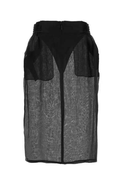 Shop Saint Laurent Woman Black Silk Skirt