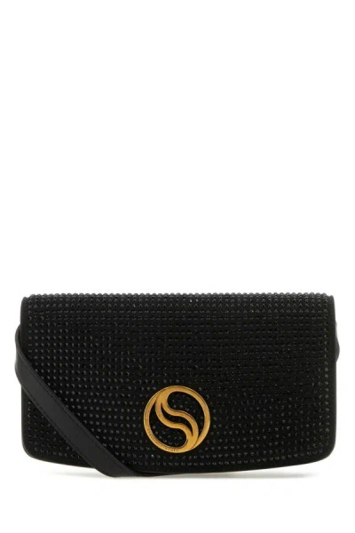 Stella Mccartney Black Alter Mat Mini S-wave Wallet In Black