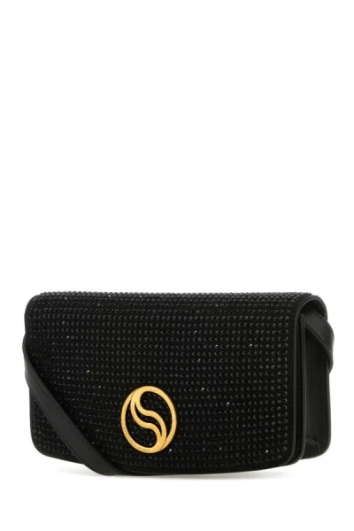 Shop Stella Mccartney Woman Black Alter Mat Mini S-wave Wallet