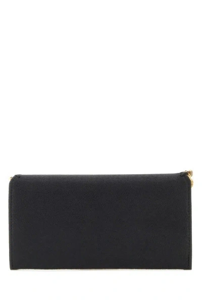 Shop Stella Mccartney Woman Slate Shaggy Deer Falabella Wallet In Black
