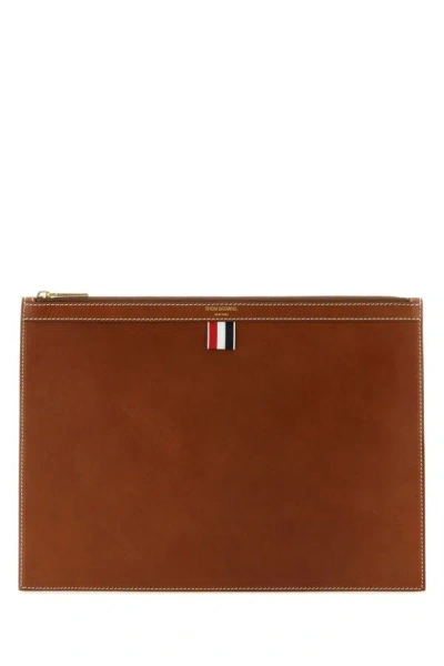 Shop Thom Browne Man Brown Leather Document Case