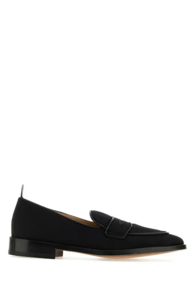 Shop Thom Browne Man Midnight Blue Fabric Loafers