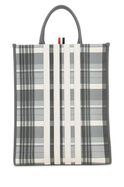 Thom Browne Grey 4-bar Stripe Tote Bag In Multicolor