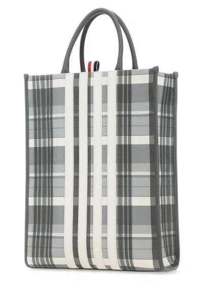 Shop Thom Browne Man Printed Leather Shopping Bag In Multicolor