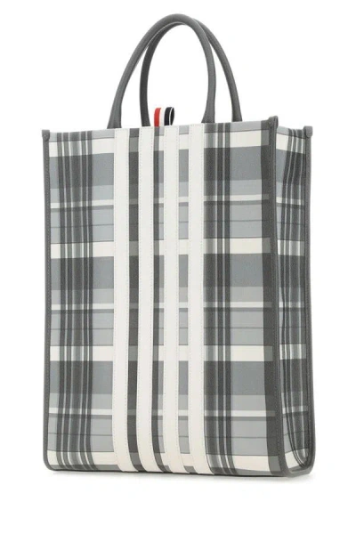 Thom Browne Grey 4-bar Stripe Tote Bag In Multicolor
