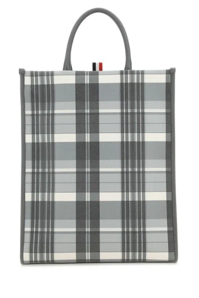 Shop Thom Browne Man Printed Leather Shopping Bag In Multicolor