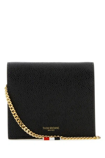Shop Thom Browne Woman Black Leather Card Holder