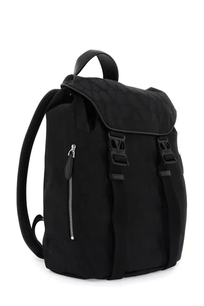 Shop Valentino Garavani Black Iconographe Backpack Men In Multicolor