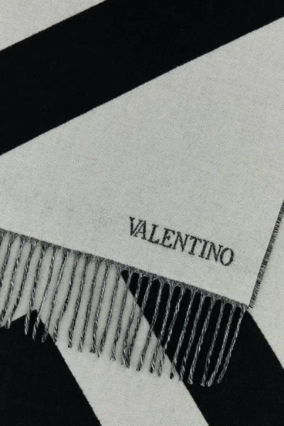 Valentino Patterned Scarf With Fringed Detail In Multicolor