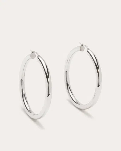 Shop Ramy Brook Natalie Hoop Earrings In Silver